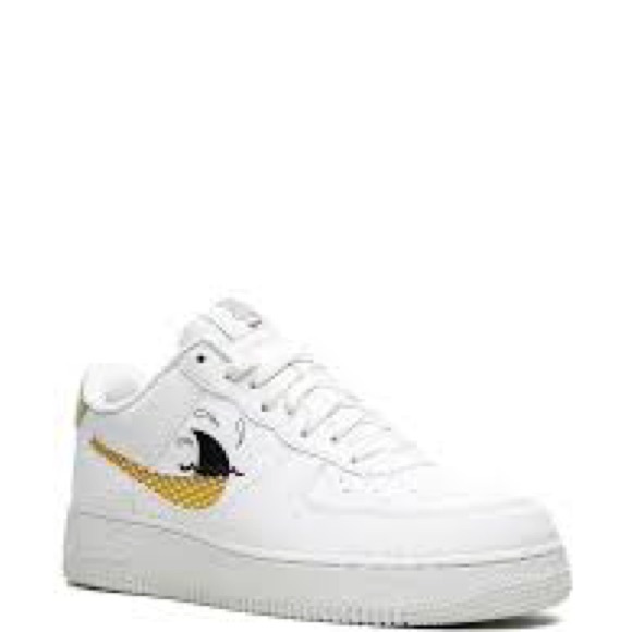 Nike Air Force 1 ‘07 Sun Club White and Gold Sneakers - Picture 1 of 15